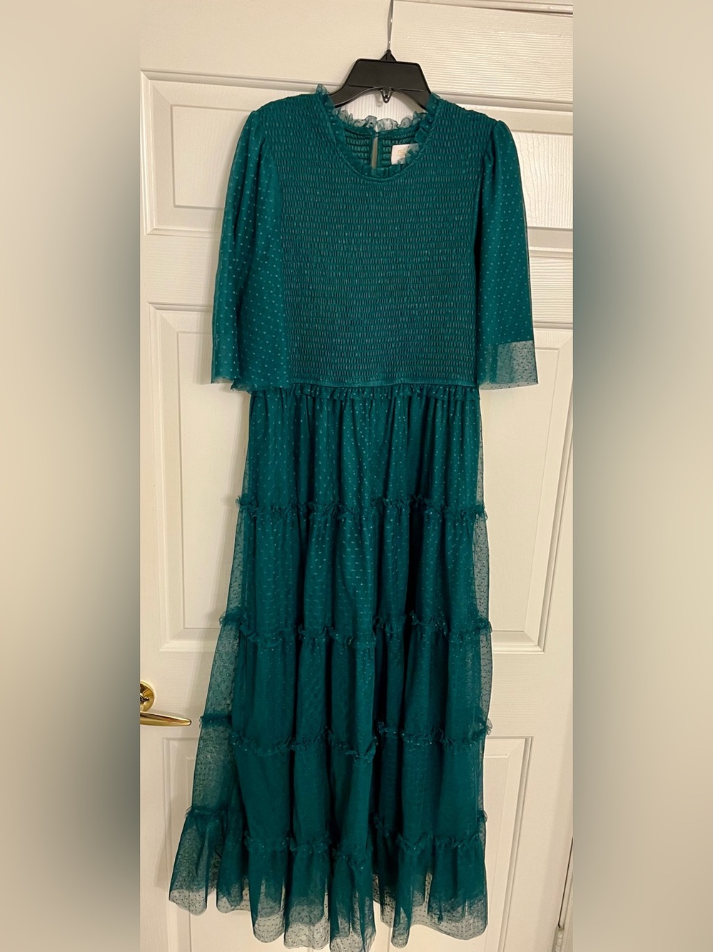 PKC Collection Emerald Green Smocked Dress